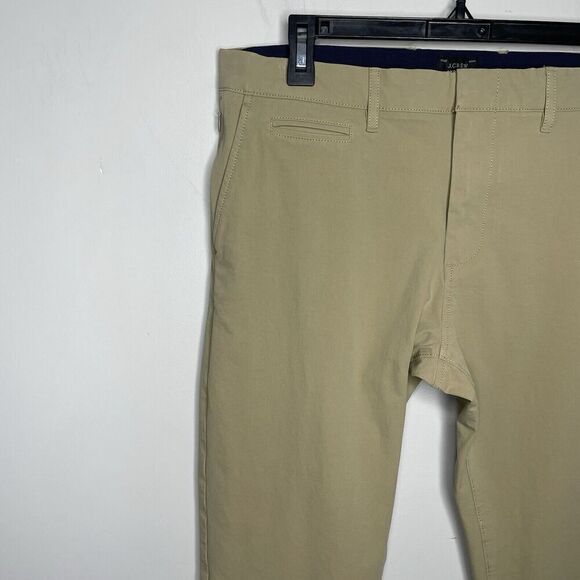 J CREW Pants Men 34 x 30 Khaki Slim-Fit 484 Tech Performance Cotton-Blend AW005 - Picture 3 of 14